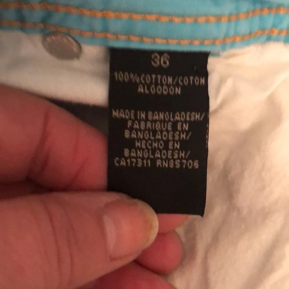 BUFFALO by DAVID BITTON size 36 shorts aqua blue & white with pockets